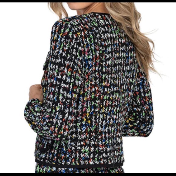 EVA VARRO SHORT COCO JACKET -INDIGO PEBBLES - Picture 3 of 5